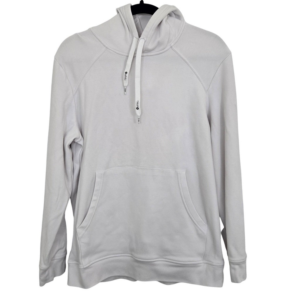 Ethika White Pullover Hoodie Sweatshirt Mens Large Solid Basic Streetwear‎ Logo